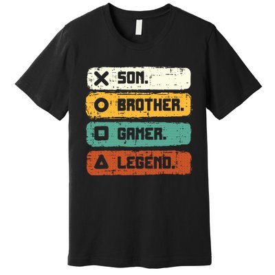 Son Brother Video Gamer Legend Gaming Teens Premium T-Shirt