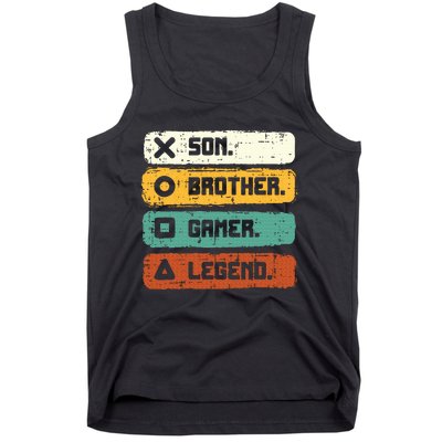 Son Brother Video Gamer Legend Gaming Teens Tank Top