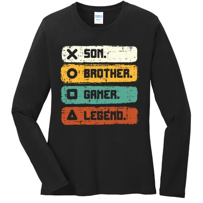 Son Brother Video Gamer Legend Gaming Teens Ladies Long Sleeve Shirt