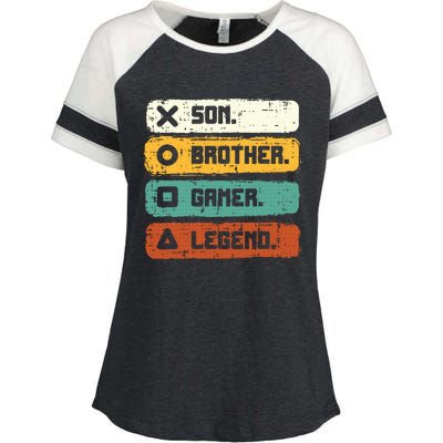 Son Brother Video Gamer Legend Gaming Teens Enza Ladies Jersey Colorblock Tee