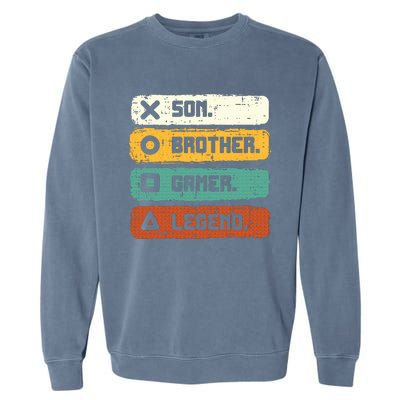 Son Brother Video Gamer Legend Gaming Teens Garment-Dyed Sweatshirt