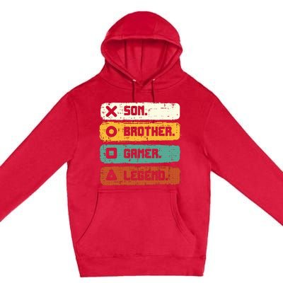 Son Brother Video Gamer Legend Gaming Teens Premium Pullover Hoodie