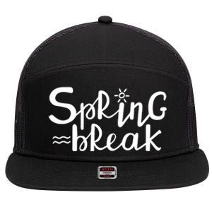 Spring Break Vacation Gift 7 Panel Mesh Trucker Snapback Hat