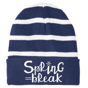 Spring Break Vacation Gift Striped Beanie with Solid Band