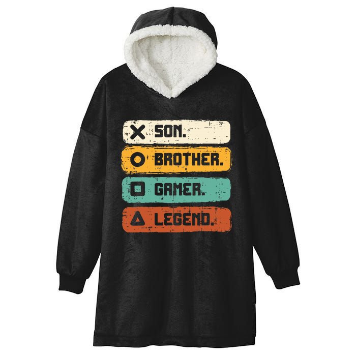 Son Brother Video Gamer Legend Gaming Hooded Wearable Blanket