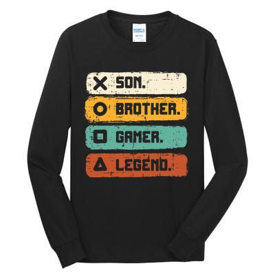 Son Brother Video Gamer Legend Gaming Tall Long Sleeve T-Shirt