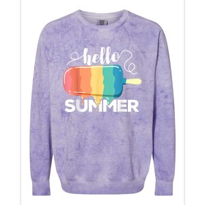 Sunny Beach Vacation Ice Cream Popsicle Hello Summer Colorblast Crewneck Sweatshirt