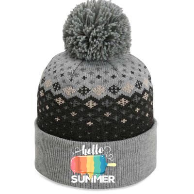 Sunny Beach Vacation Ice Cream Popsicle Hello Summer The Baniff Cuffed Pom Beanie