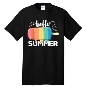 Sunny Beach Vacation Ice Cream Popsicle Hello Summer Tall T-Shirt