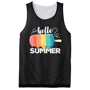 Sunny Beach Vacation Ice Cream Popsicle Hello Summer Mesh Reversible Basketball Jersey Tank