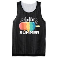 Sunny Beach Vacation Ice Cream Popsicle Hello Summer Mesh Reversible Basketball Jersey Tank