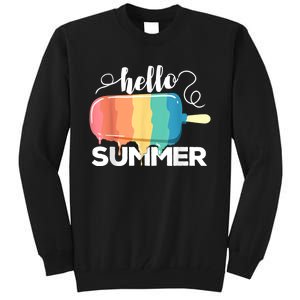 Sunny Beach Vacation Ice Cream Popsicle Hello Summer Tall Sweatshirt