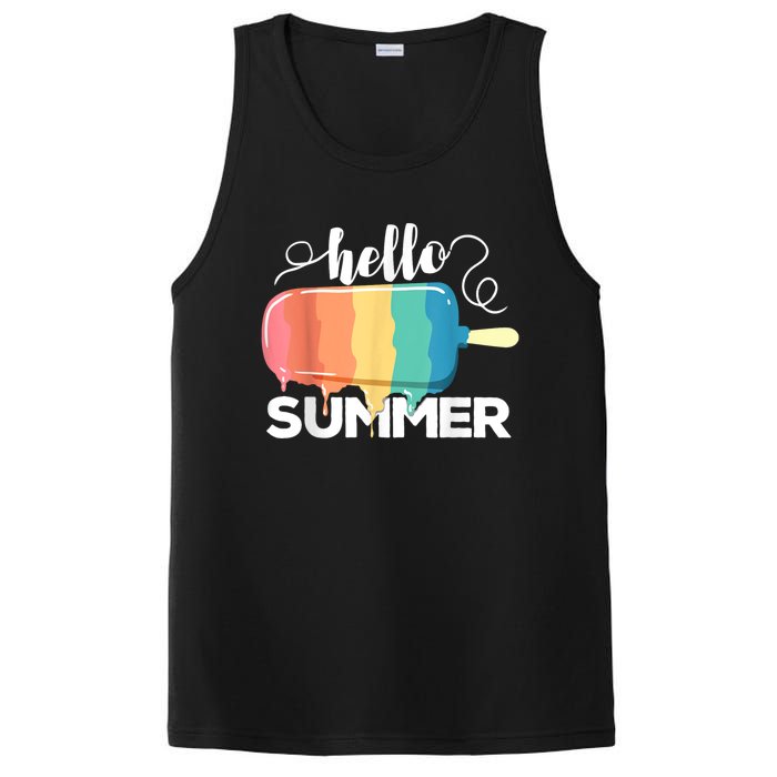 Sunny Beach Vacation Ice Cream Popsicle Hello Summer PosiCharge Competitor Tank