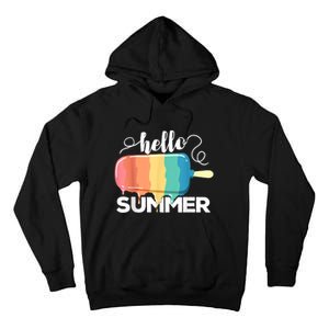 Sunny Beach Vacation Ice Cream Popsicle Hello Summer Tall Hoodie