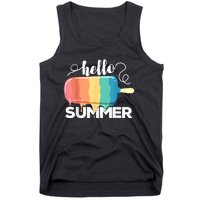 Sunny Beach Vacation Ice Cream Popsicle Hello Summer Tank Top