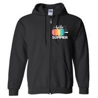 Sunny Beach Vacation Ice Cream Popsicle Hello Summer Full Zip Hoodie