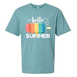 Sunny Beach Vacation Ice Cream Popsicle Hello Summer Sueded Cloud Jersey T-Shirt