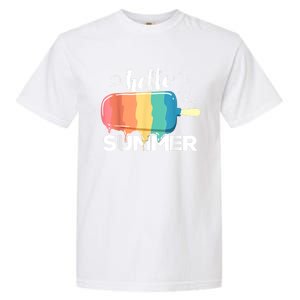 Sunny Beach Vacation Ice Cream Popsicle Hello Summer Garment-Dyed Heavyweight T-Shirt