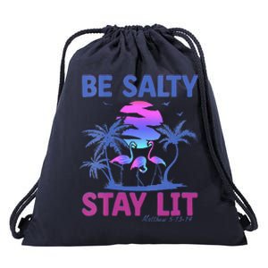 Summer Beach Vacation Be Salty Stay Lit Matthew 51314 Drawstring Bag