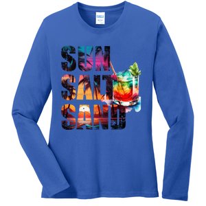 Summer Beach Vacation Palm Tree Beach Gift Ladies Long Sleeve Shirt