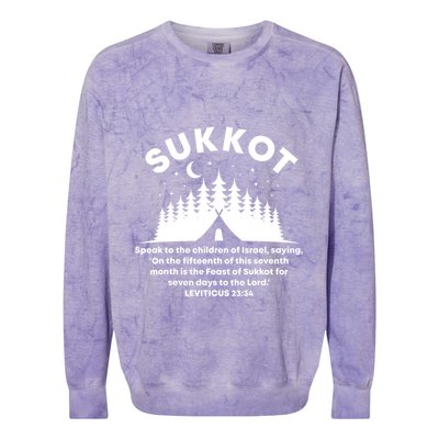 Sukkot Bible Verse Jewish Scripture Feast of Tabernacles Colorblast Crewneck Sweatshirt