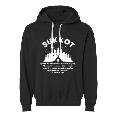 Sukkot Bible Verse Jewish Scripture Feast of Tabernacles Garment-Dyed Fleece Hoodie