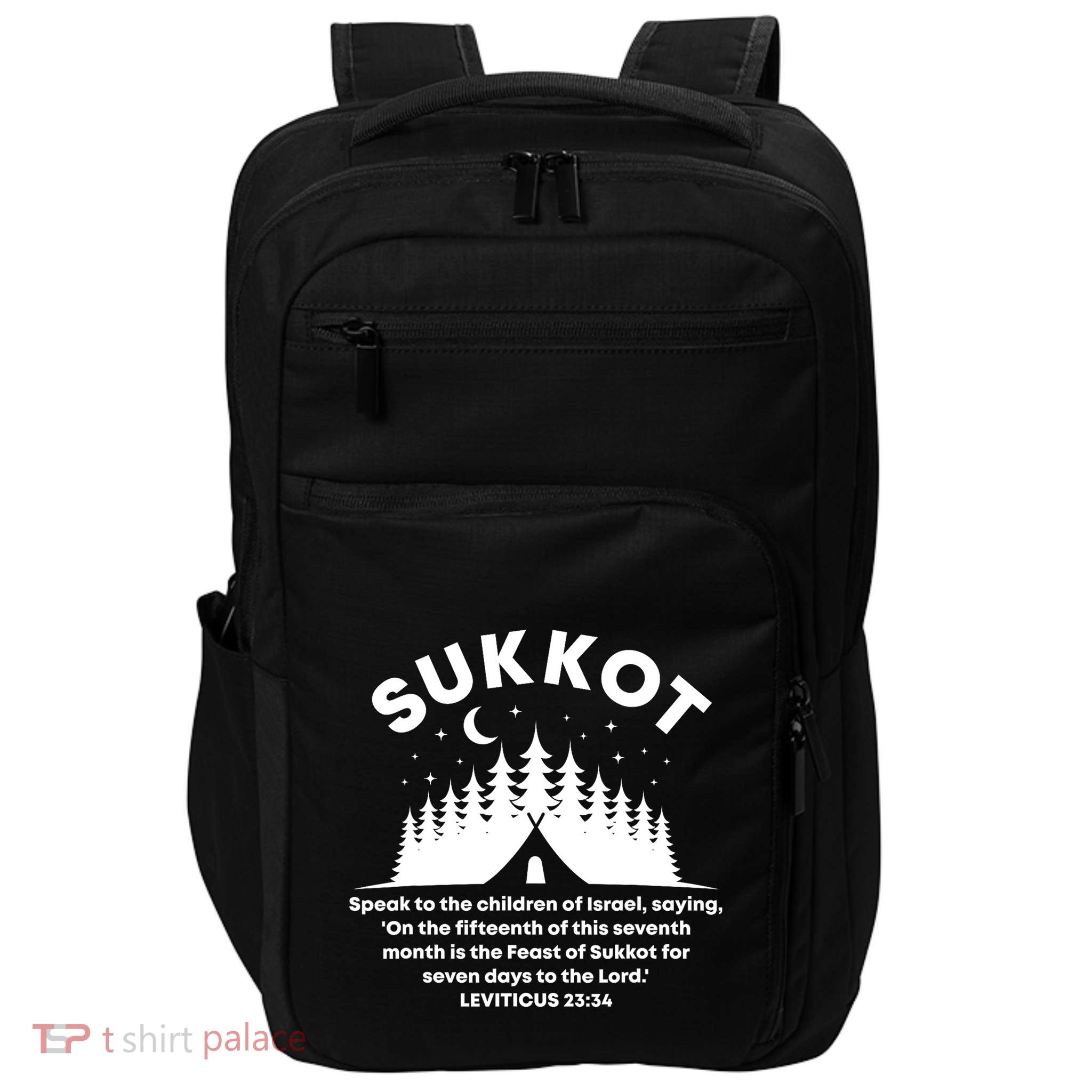 Sukkot Bible Verse Jewish Scripture Feast of Tabernacles Impact Tech Backpack