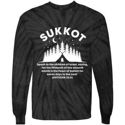 Sukkot Bible Verse Jewish Scripture Feast of Tabernacles Tie-Dye Long Sleeve Shirt