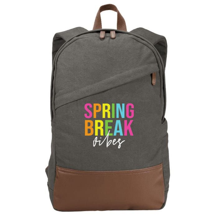 Spring Break Vibes Funny Spring Break Teacher Cotton Canvas Backpack