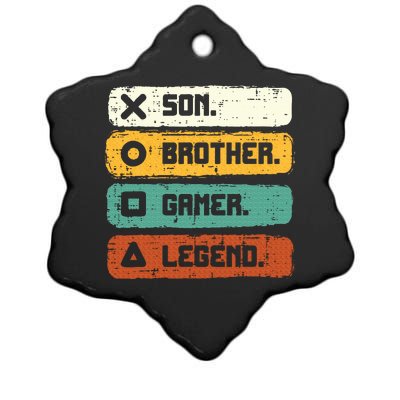 Son Brother Video Gamer Legend Gaming Ceramic Star Ornament