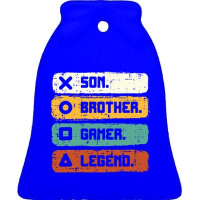 Son Brother Video Gamer Legend Gaming Ceramic Bell Ornament