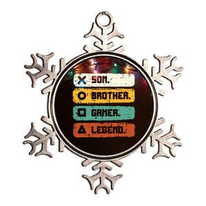 Son Brother Video Gamer Legend Gaming Metallic Star Ornament