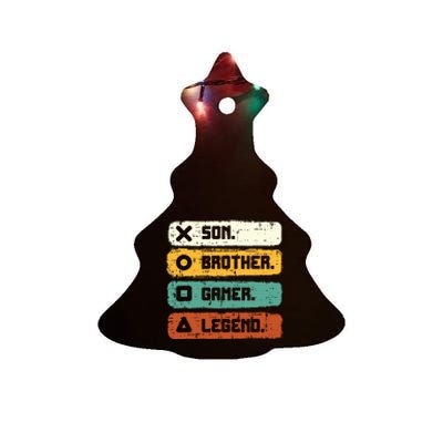 Son Brother Video Gamer Legend Gaming Ceramic Tree Ornament