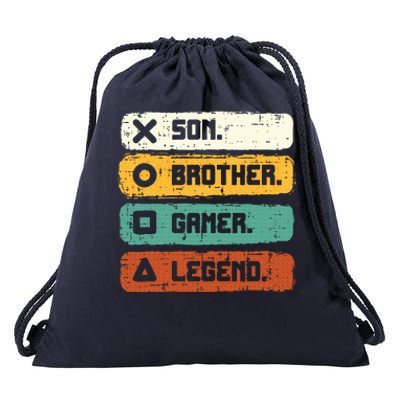 Son Brother Video Gamer Legend Gaming Drawstring Bag