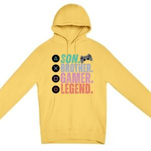 Son Brother Video Gamer Legend Gaming Gift Premium Pullover Hoodie