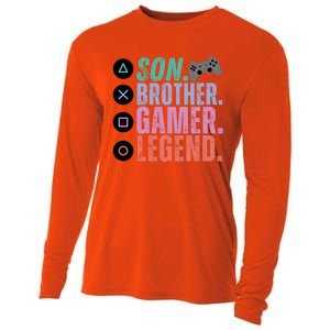 Son Brother Video Gamer Legend Gaming Gift Cooling Performance Long Sleeve Crew