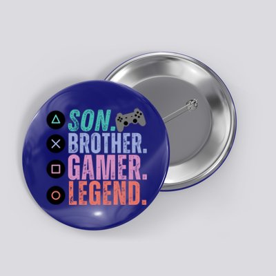 Son Brother Video Gamer Legend Gaming Gift Button