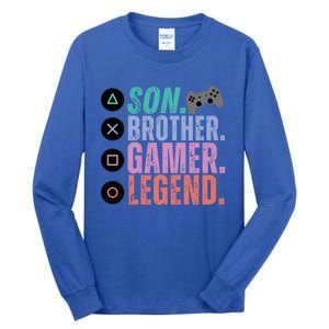 Son Brother Video Gamer Legend Gaming Gift Tall Long Sleeve T-Shirt