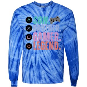 Son Brother Video Gamer Legend Gaming Gift Tie-Dye Long Sleeve Shirt