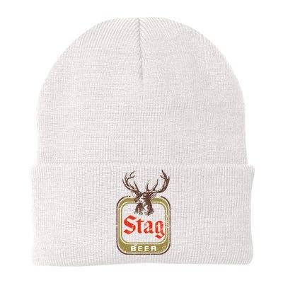 Stag Beer Vintage Funny Fathers Day Gift For Beer Lover Dad Bod Knit Cap Winter Beanie