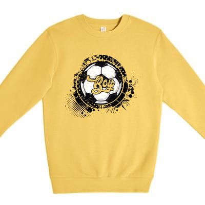 Soccer Boy Vintage Soccer Family Matching Gift Premium Crewneck Sweatshirt