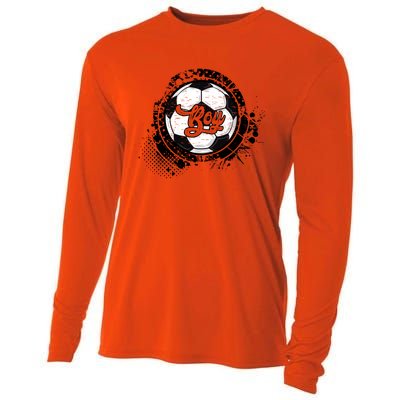 Soccer Boy Vintage Soccer Family Matching Gift Cooling Performance Long Sleeve Crew