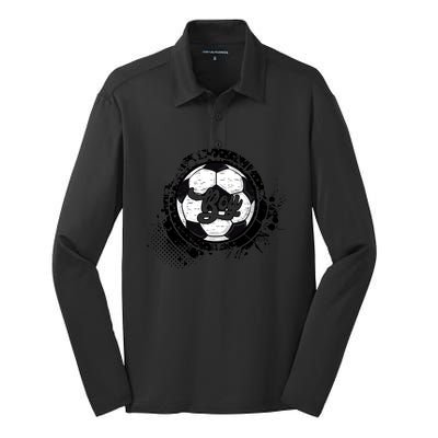 Soccer Boy Vintage Soccer Family Matching Gift Silk Touch Performance Long Sleeve Polo