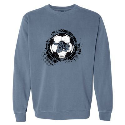 Soccer Boy Vintage Soccer Family Matching Gift Garment-Dyed Sweatshirt