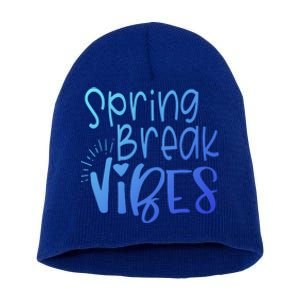 Spring Break Vibes Vacation Saying Fun In The Sun Gift Short Acrylic Beanie