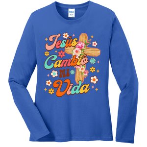 Spanish Bible Verse Christian Faith Jesus Cambio Mi Vida Ladies Long Sleeve Shirt