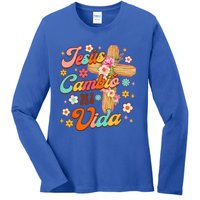 Spanish Bible Verse Christian Faith Jesus Cambio Mi Vida Ladies Long Sleeve Shirt