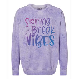 Spring Break Vibes Vacation Saying Fun In The Sun Gift Colorblast Crewneck Sweatshirt