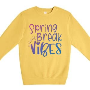 Spring Break Vibes Vacation Saying Fun In The Sun Gift Premium Crewneck Sweatshirt