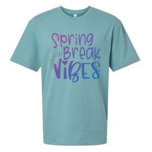 Spring Break Vibes Vacation Saying Fun In The Sun Gift Sueded Cloud Jersey T-Shirt